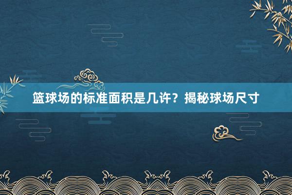 篮球场的标准面积是几许？揭秘球场尺寸